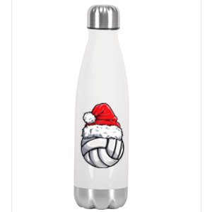 Christmas Volleyball Ball Santa Hat Funny Sport Xmas Stainless Steel Insulated Water Bottle