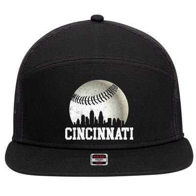 Cincinnati Vintage Baseball 7 Panel Mesh Trucker Snapback Hat