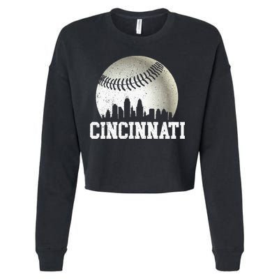 Cincinnati Vintage Baseball Cropped Pullover Crew