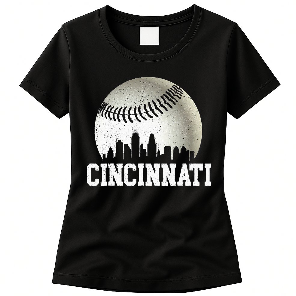 Cincinnati Vintage Baseball Womens T-Shirt