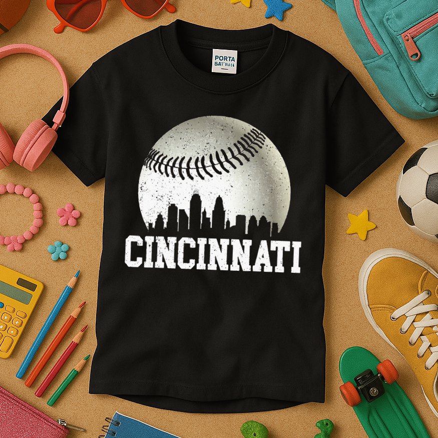Cincinnati Vintage Baseball Kids T-Shirt
