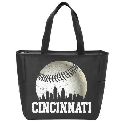 Cincinnati Vintage Baseball Zip Tote Bag
