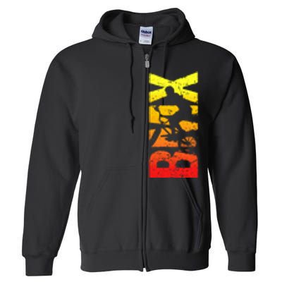 Cool Vintage Bmx Bike Fan Racing For Boy Girl Full Zip Hoodie