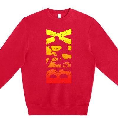 Cool Vintage Bmx Bike Fan Racing For Boy Girl Premium Crewneck Sweatshirt