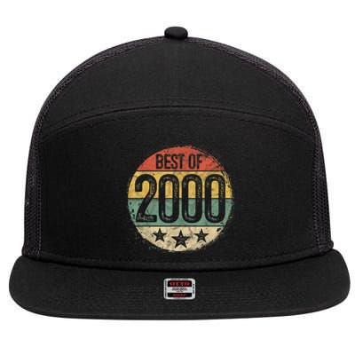 Circular Vintage Best of 2000 23 Year Old Gift 23rd Birthday 7 Panel Mesh Trucker Snapback Hat