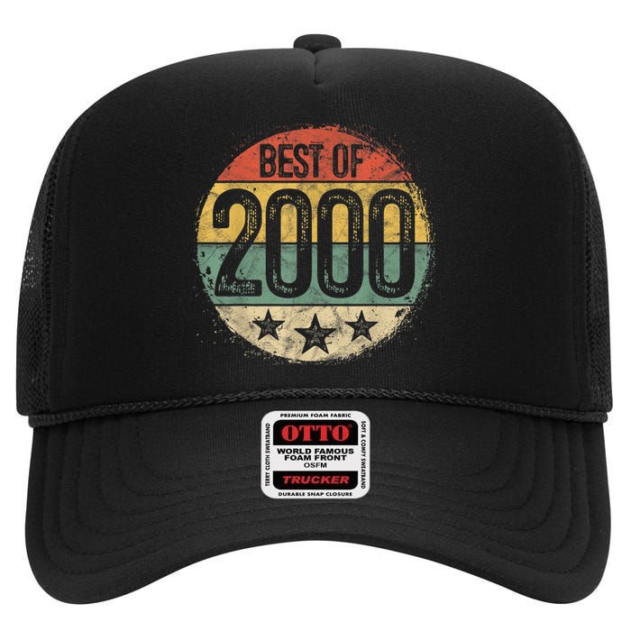 Circular Vintage Best of 2000 23 Year Old Gift 23rd Birthday High Crown Mesh Back Trucker Hat