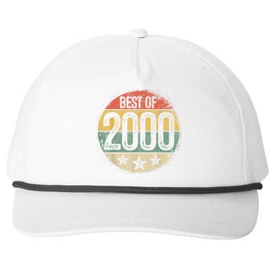 Circular Vintage Best of 2000 23 Year Old Gift 23rd Birthday Snapback Five-Panel Rope Hat