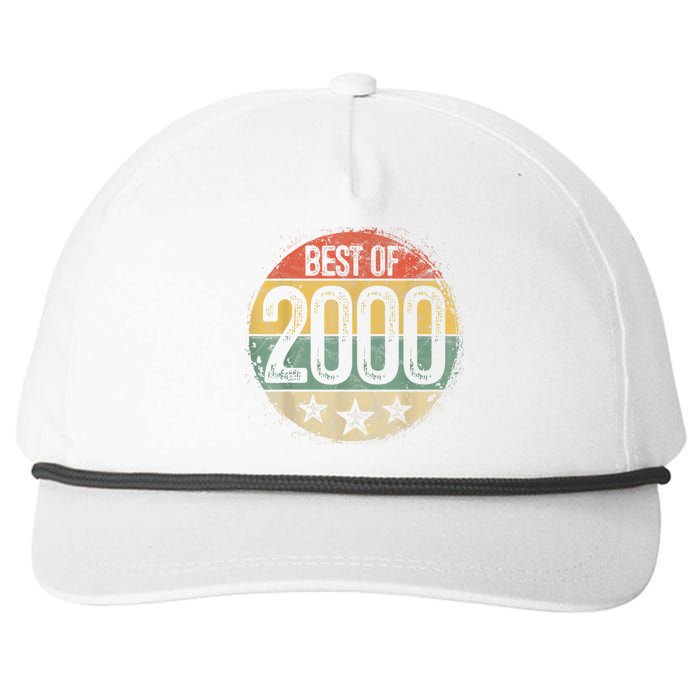 Circular Vintage Best of 2000 23 Year Old Gift 23rd Birthday Snapback Five-Panel Rope Hat