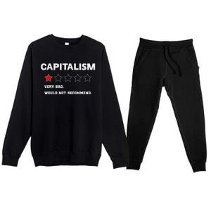 Capitalism Very Bad Would Not Recommend One Star Premium Crewneck Sweatsuit Set