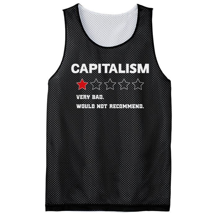 Capitalism Very Bad Would Not Recommend One Star Mesh Reversible Basketball Jersey Tank