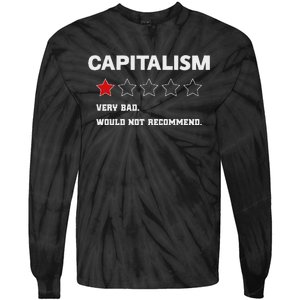 Capitalism Very Bad Would Not Recommend One Star Tie-Dye Long Sleeve Shirt