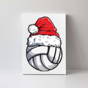 Christmas Volleyball Ball Santa Hat Funny Sport Xmas Girl Premium Canvas