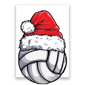 Christmas Volleyball Ball Santa Hat Funny Sport Xmas Girl Premium Poster