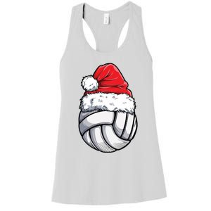 Christmas Volleyball Ball Santa Hat Funny Sport Xmas Girl Premium Women's Racerback Tank