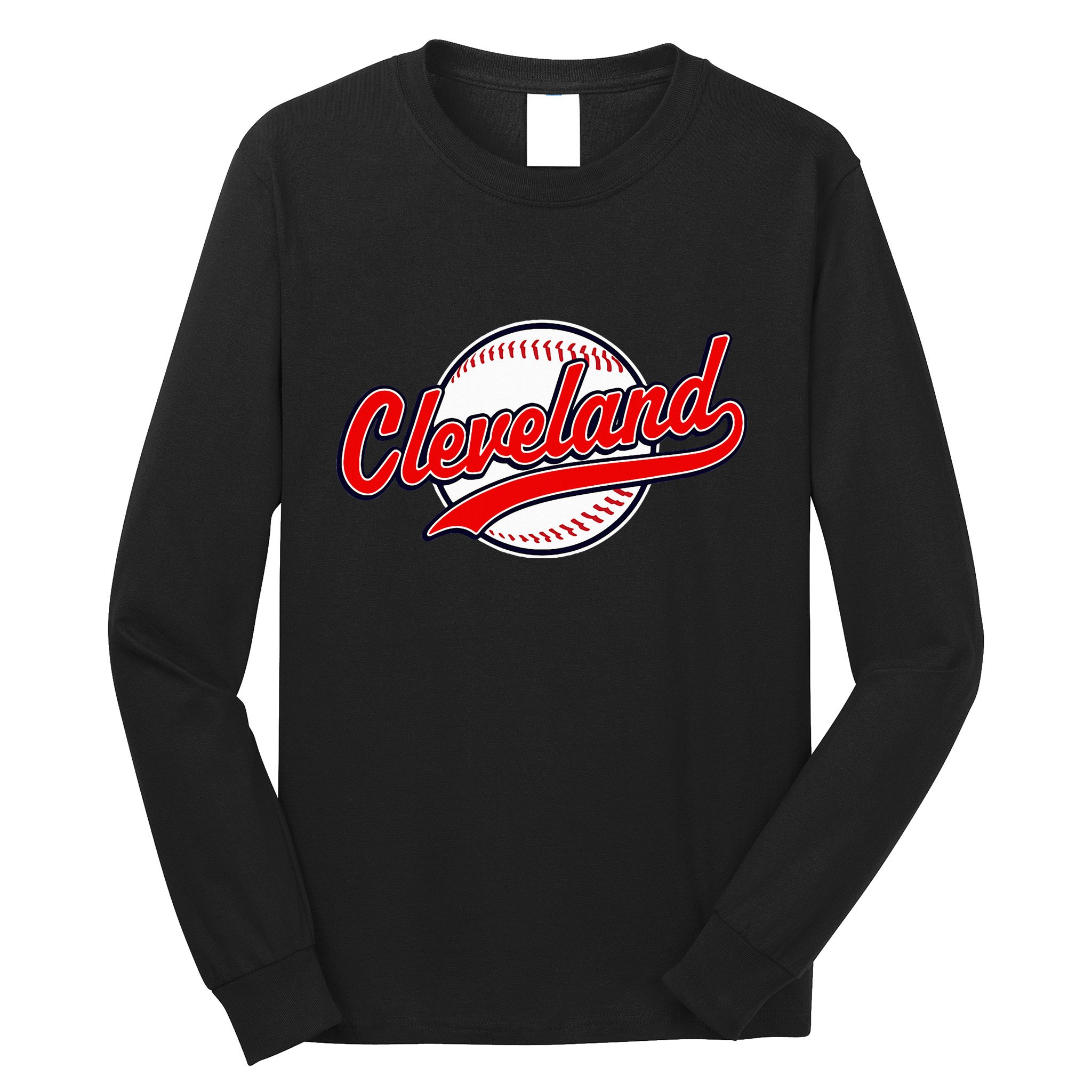 Cleveland Vintage Baseball Throwback Retro Design Long Sleeve Shirt