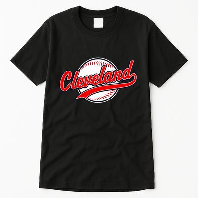 Cleveland Vintage Baseball Throwback Retro Design Tall T-Shirt
