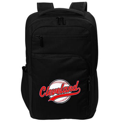 Cleveland Vintage Baseball Throwback Retro Design Impact Tech Backpack