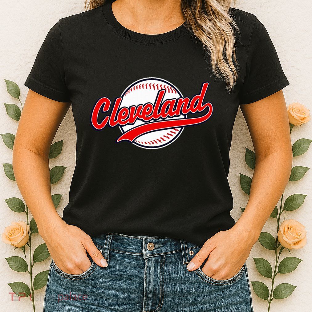 Cleveland Vintage Baseball Throwback Retro Design Womens T-Shirt