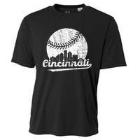 Cincinnati Vintage Baseball Distressed Cooling Performance Crew T-Shirt