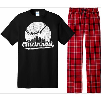 Cincinnati Vintage Baseball Distressed Pajama Set