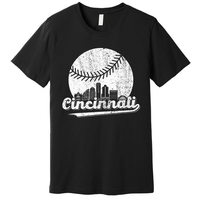 Cincinnati Vintage Baseball Distressed Premium T-Shirt