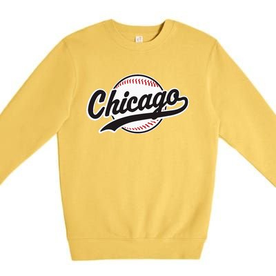 Chicago Vintage Baseball Throwback Premium Crewneck Sweatshirt