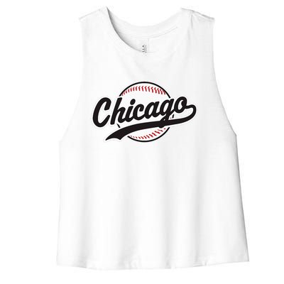 Chicago Vintage Baseball Throwback Women's Racerback Cropped Tank