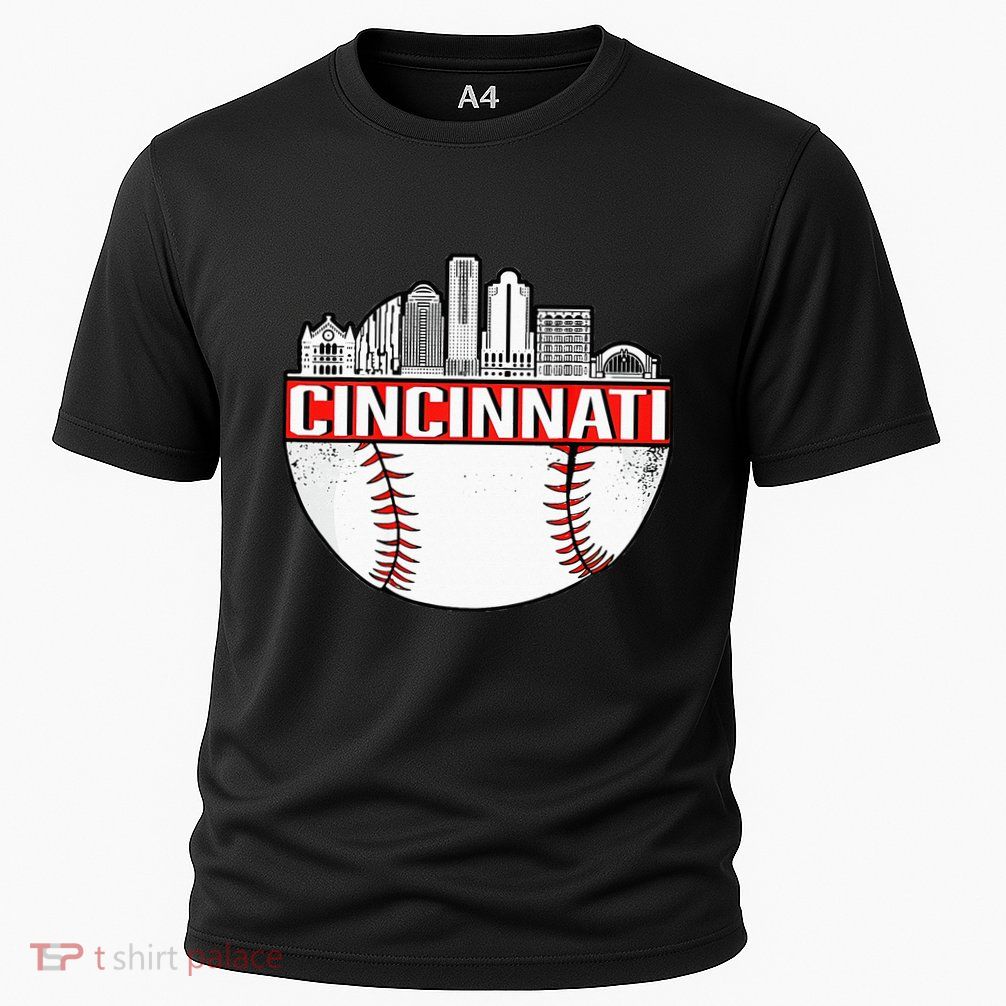 Cincinnati Vintage Baseball Tee Distressed Gameday Retro Performance Shirt