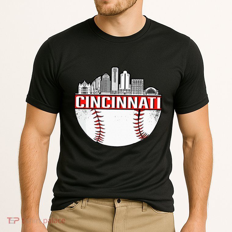 Cincinnati Vintage Baseball Tee Distressed Gameday Retro Performance Shirt