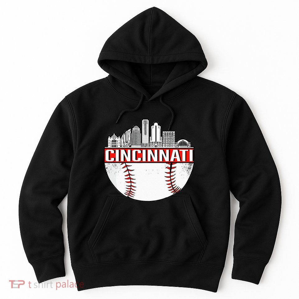 Cincinnati Vintage Baseball Tee Distressed Gameday Retro Hoodie