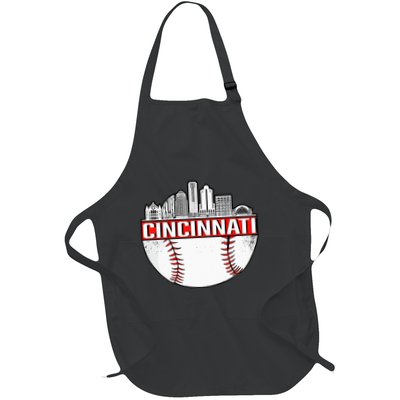 Cincinnati Vintage Baseball Tee Distressed Gameday Retro Apron