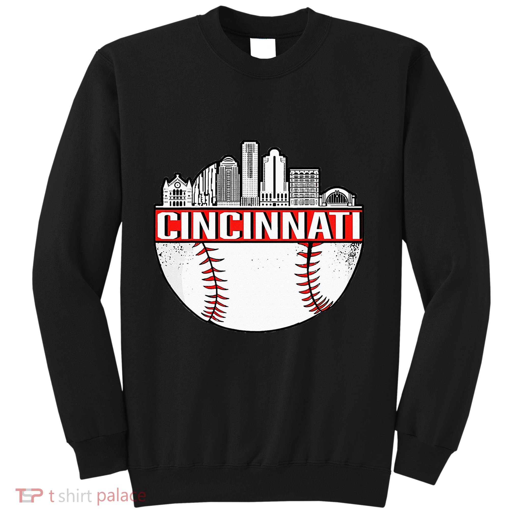 Cincinnati Vintage Baseball Tee Distressed Gameday Retro Sweatshirt