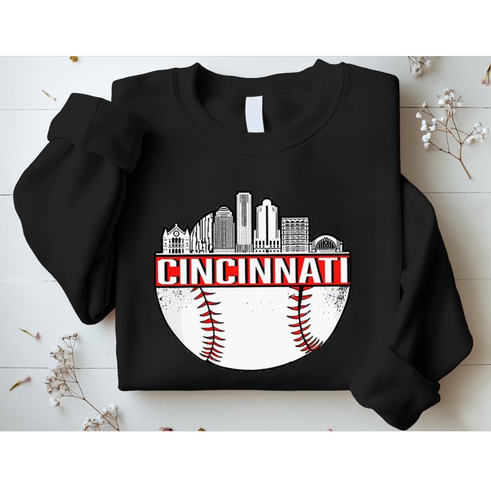 Cincinnati Vintage Baseball Tee Distressed Gameday Retro Sweatshirt
