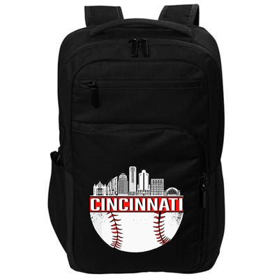Cincinnati Vintage Baseball Tee Distressed Gameday Retro Impact Tech Backpack