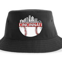 Cincinnati Vintage Baseball Tee Distressed Gameday Retro Sustainable Bucket Hat