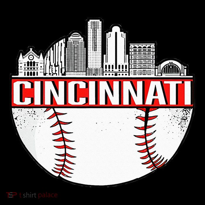 Cincinnati Vintage Baseball Tee Distressed Gameday Retro Button