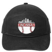 Cincinnati Vintage Baseball Tee Distressed Gameday Retro 7-Panel Snapback Hat