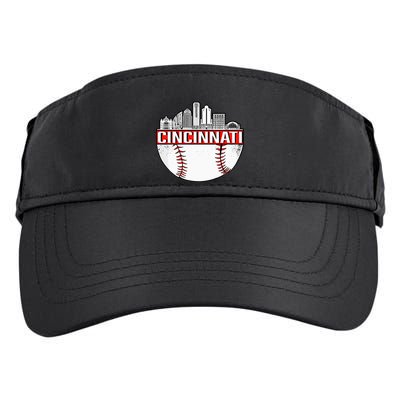 Cincinnati Vintage Baseball Tee Distressed Gameday Retro Adult Drive Performance Visor