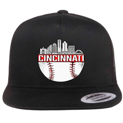 Cincinnati Vintage Baseball Tee Distressed Gameday Retro Flatbill Hat