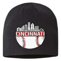 Cincinnati Vintage Baseball Tee Distressed Gameday Retro Sustainable Beanie