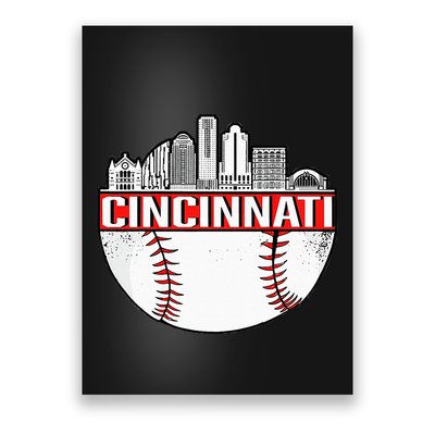 Cincinnati Vintage Baseball Tee Distressed Gameday Retro Poster