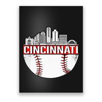 Cincinnati Vintage Baseball Tee Distressed Gameday Retro Poster
