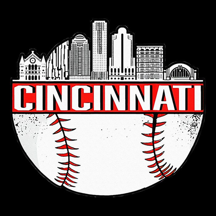 Cincinnati Vintage Baseball Tee Distressed Gameday Retro Poster