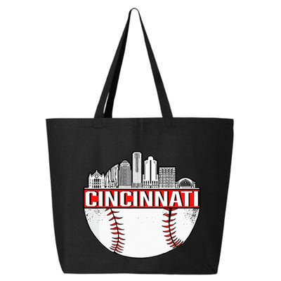 Cincinnati Vintage Baseball Tee Distressed Gameday Retro 25L Jumbo Tote