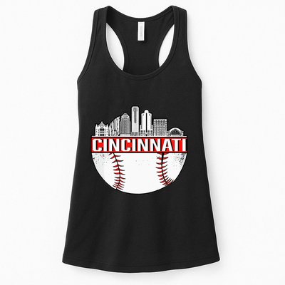Cincinnati Vintage Baseball Tee Distressed Gameday Retro Womens Tank Top