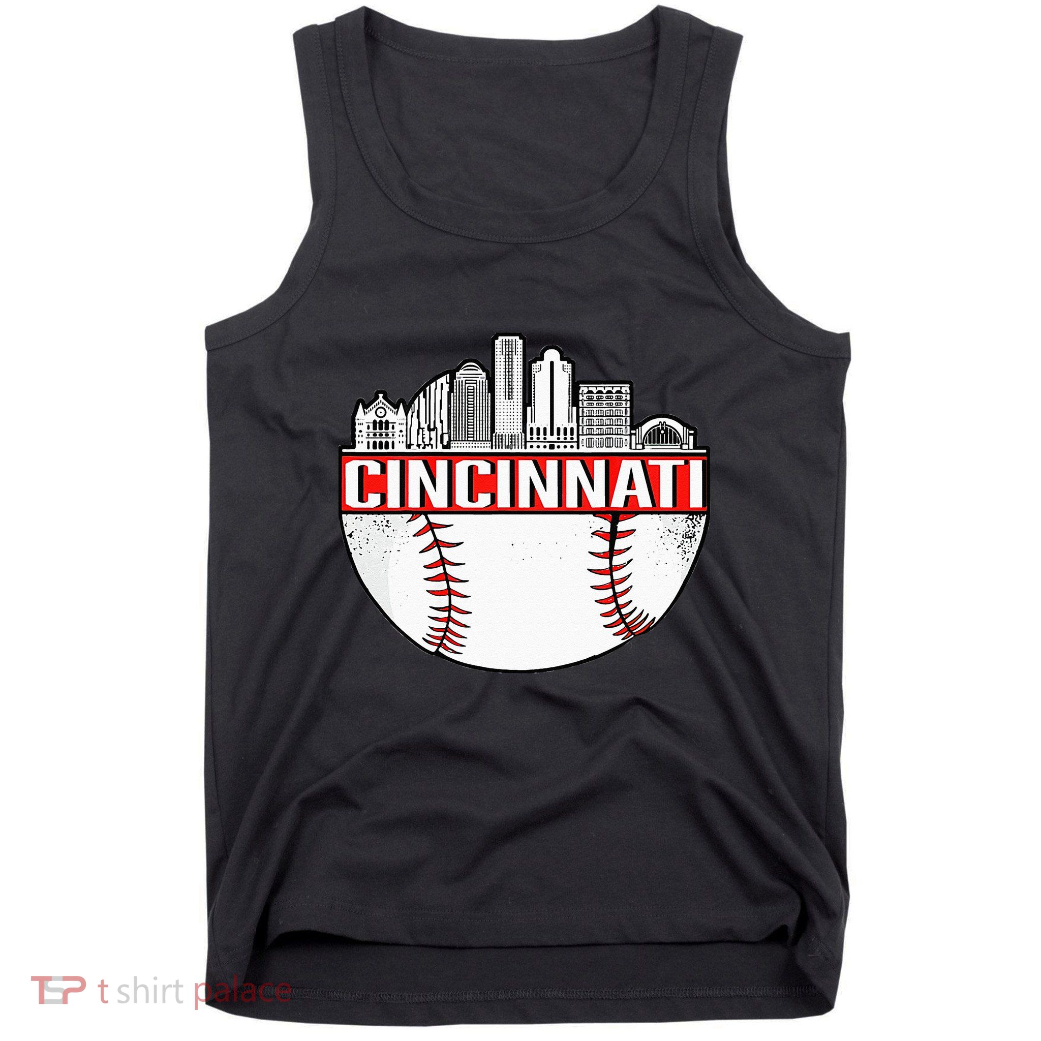 Cincinnati Vintage Baseball Tee Distressed Gameday Retro Tank Top
