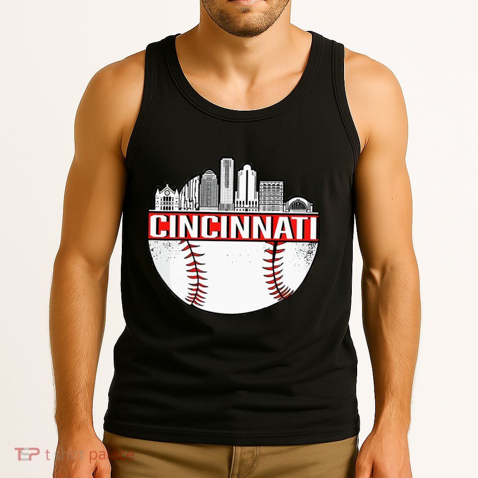 Cincinnati Vintage Baseball Tee Distressed Gameday Retro Tank Top
