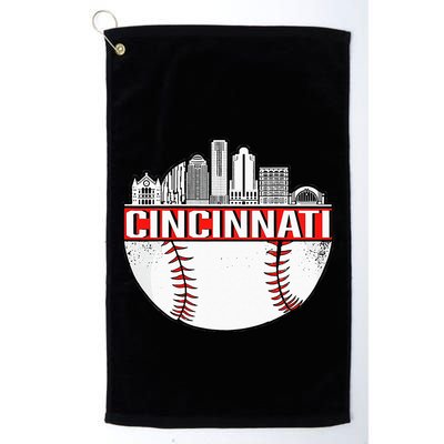 Cincinnati Vintage Baseball Tee Distressed Gameday Retro Golf Towel