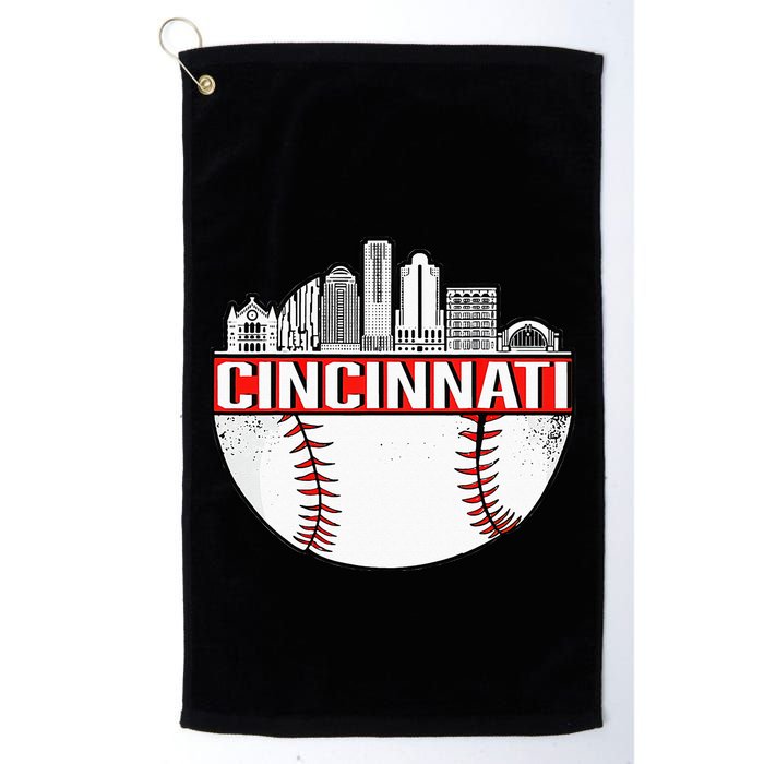 Cincinnati Vintage Baseball Tee Distressed Gameday Retro Golf Towel