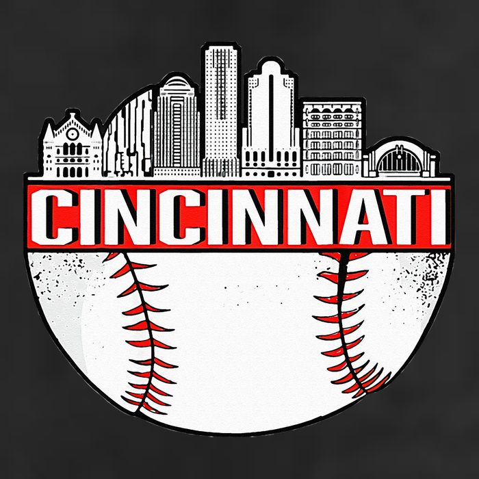 Cincinnati Vintage Baseball Tee Distressed Gameday Retro Golf Towel
